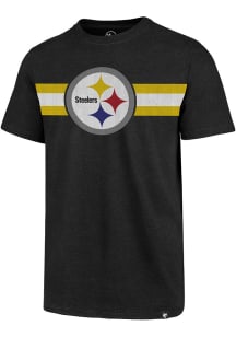 47 Pittsburgh Steelers Black Coast to Coast Short Sleeve Fashion T Shirt