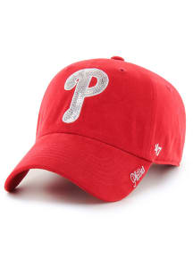 47 Philadelphia Phillies Red Sparkle Clean Up Womens Adjustable Hat