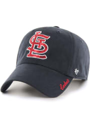 '47 St Louis Cardinals Navy Blue Sparkle Clean Up Womens Adjustable Hat