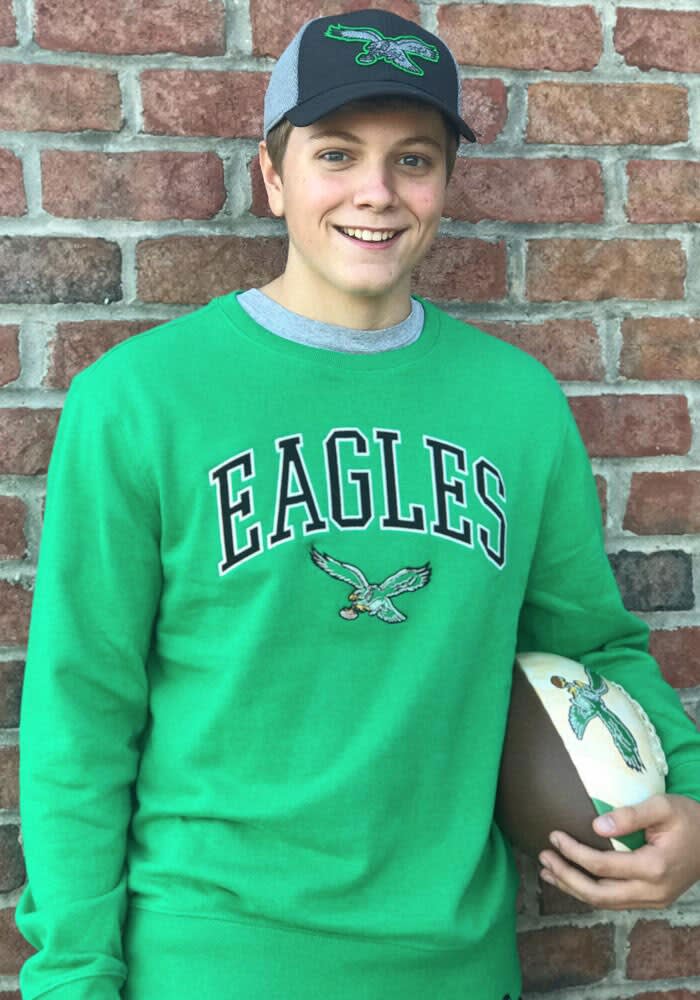 Men's '47 Green Philadelphia Eagles Groundbreaker Onset Pullover Sweatshirt