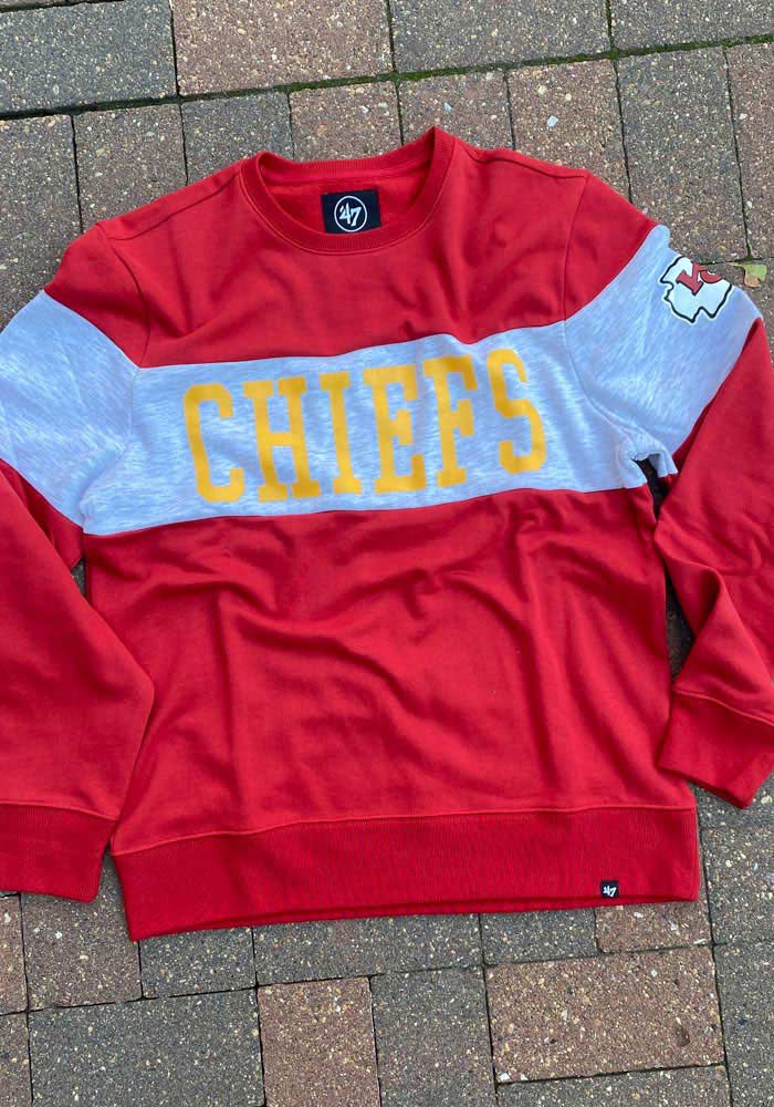 47 Kansas City Chiefs Interstate Crew Long Sleeve Fashion Sweatshirt - Red