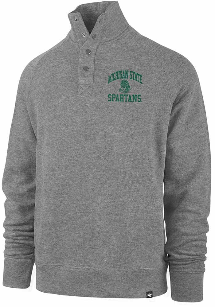47 Michigan State Spartans Mens Grey Premier Match Long Sleeve 1/4 Zip Pullover