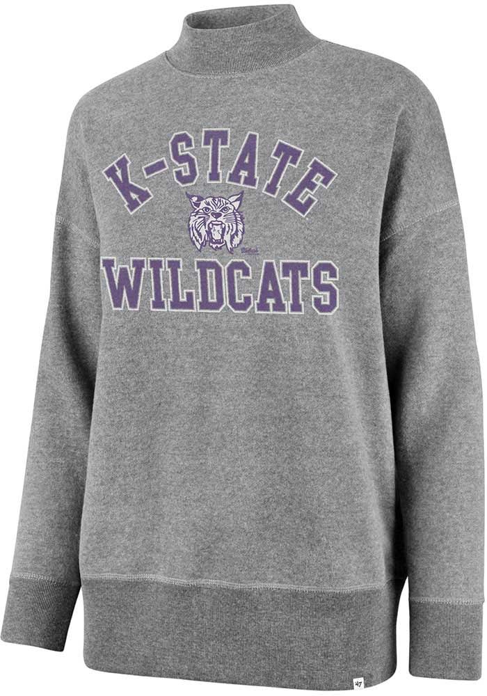 '47 K-State Wildcats Womens Grey Ivy Mock Neck Crew Sweatshirt