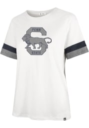 47 Penn State Nittany Lions Womens White Frankie Sleeve Stripe Short Sleeve T-Shirt