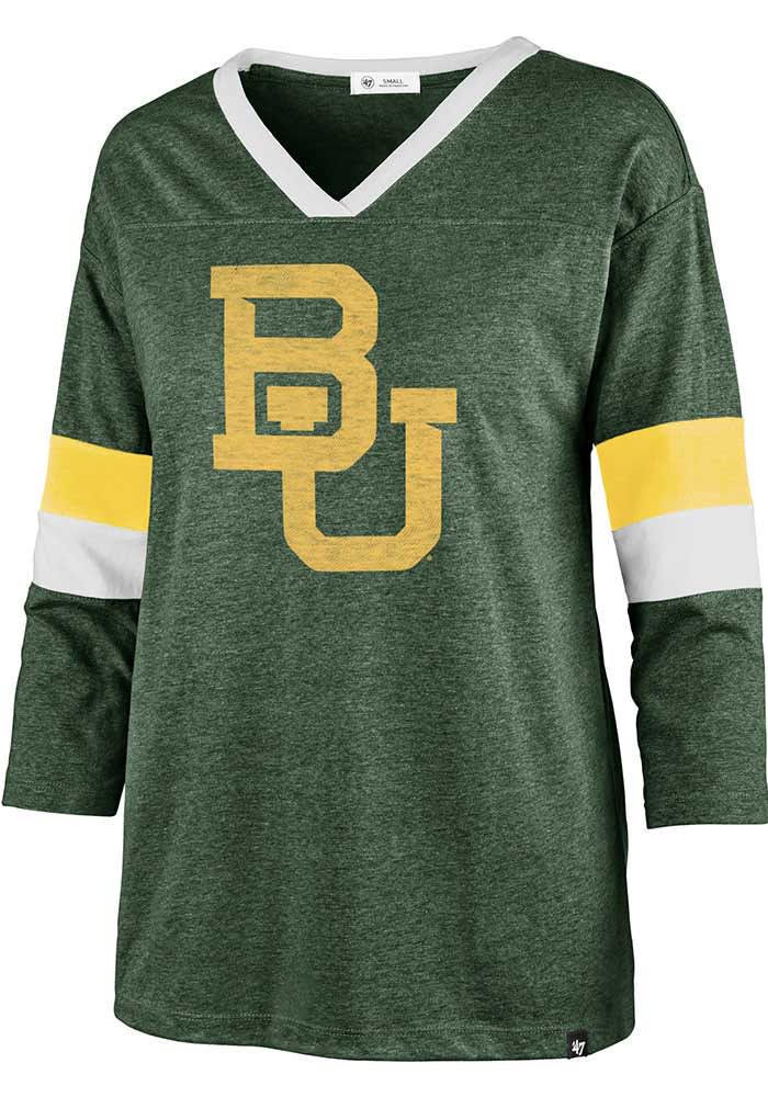 Nike Women's Baylor Bears White Dri-Fit Cotton Long Sleeve Crop T-Shirt, Large