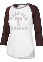 '47 Texas A&M Aggies Womens White Frankie Raglan LS Tee