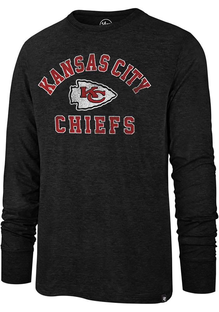 47 Kansas City Chiefs Black Match Triblend Long Sleeve Fashion T Shirt