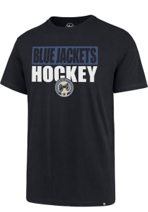 47 Columbus Blue Jackets Navy Blue Blockout Super Rival Short Sleeve T Shirt