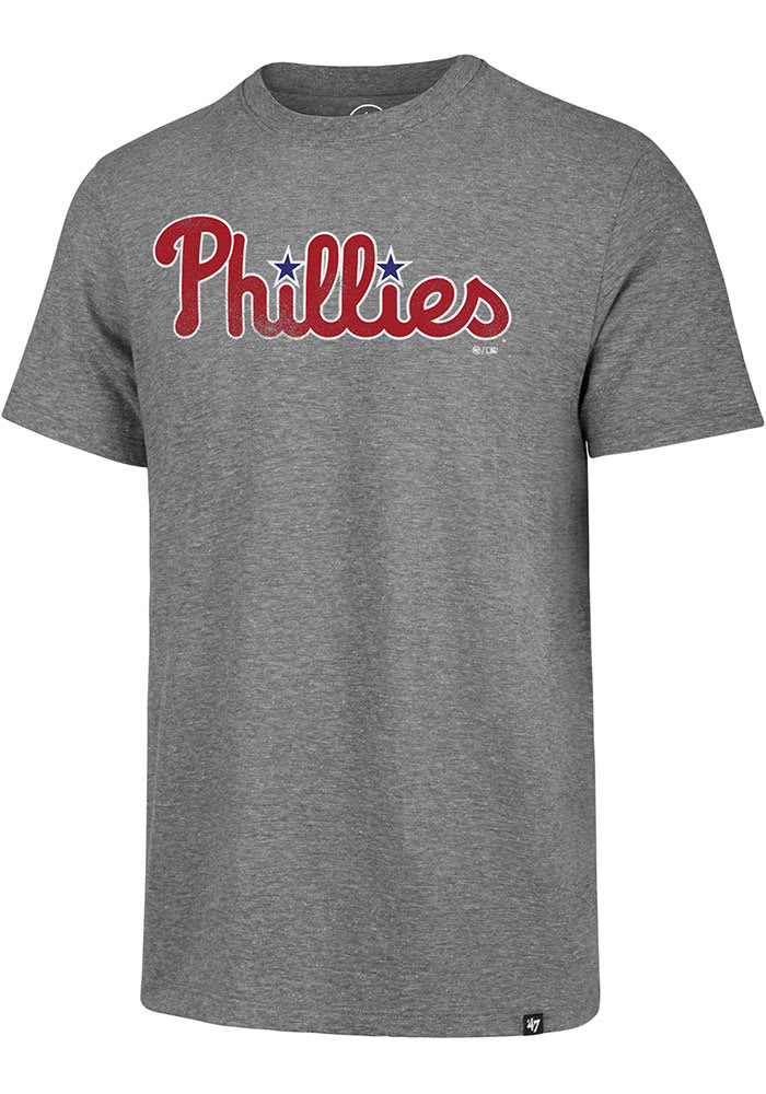 47 Philadelphia Phillies Grey Wordmark Club Short Sleeve T Shirt