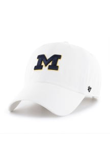 47 White Michigan Wolverines Clean Up Adjustable Hat