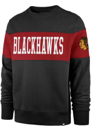 47 Chicago Blackhawks Mens Black Interstate Long Sleeve Fashion Sweatshirt