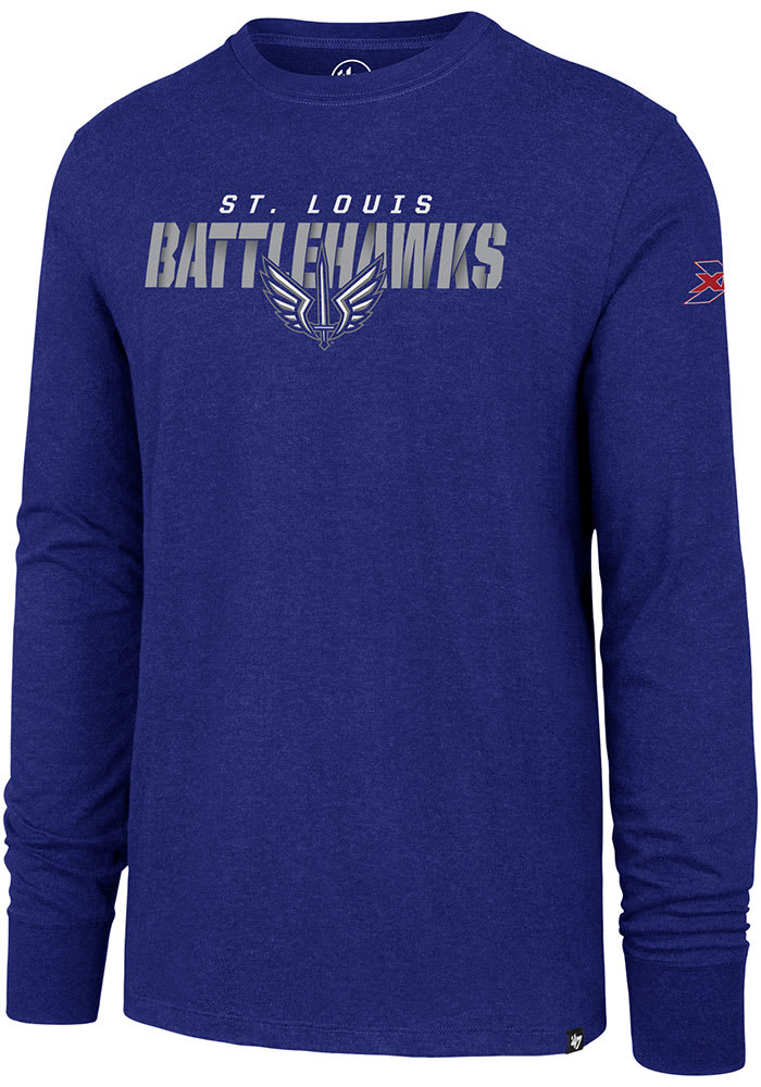 47 St Louis Battlehawks Blue Traction Two Peat Long Sleeve T Shirt