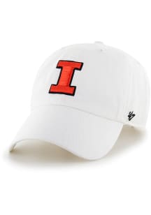 47 White Illinois Fighting Illini Clean Up Adjustable Hat