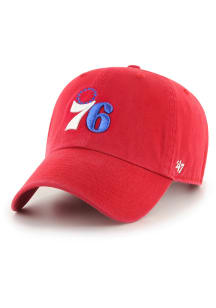 47 Philadelphia 76ers Alt Clean Up Adjustable Hat - Red