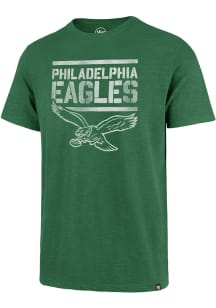 47 Philadelphia Eagles Kelly Green Letterpress Scrum Short Sleeve Fashion T Shirt