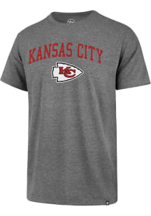 47 Kansas City Chiefs Grey Arch Mascot Club Short Sleeve T Shirt