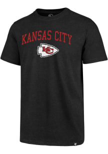 47 Kansas City Chiefs Black Arch Mascot Club Short Sleeve T Shirt