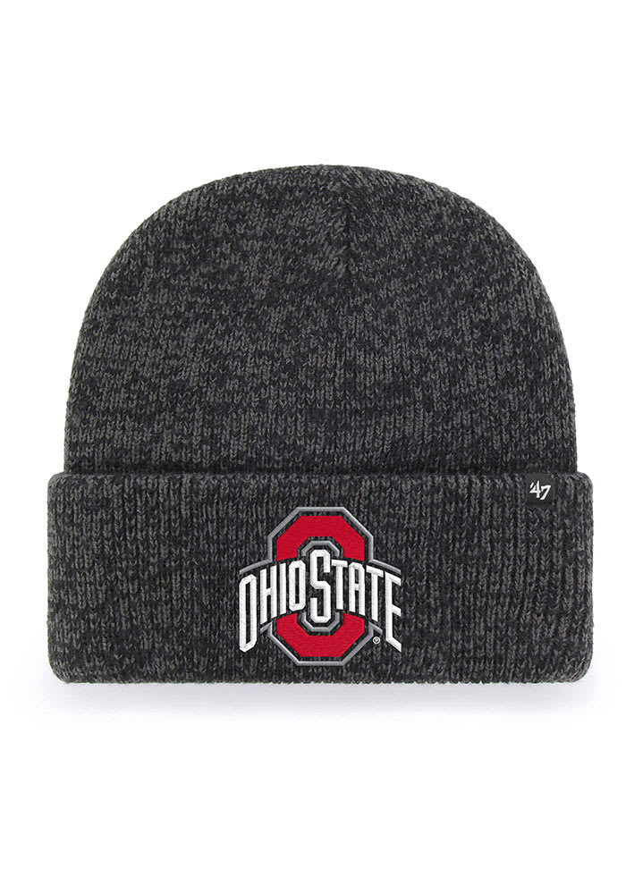 47 Ohio State Buckeyes Black Brain Freeze Cuff Mens Knit Hat