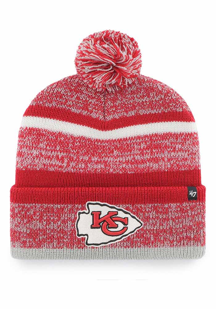 47 Kansas City Chiefs Red Northward Cuff Pom Mens Knit Hat