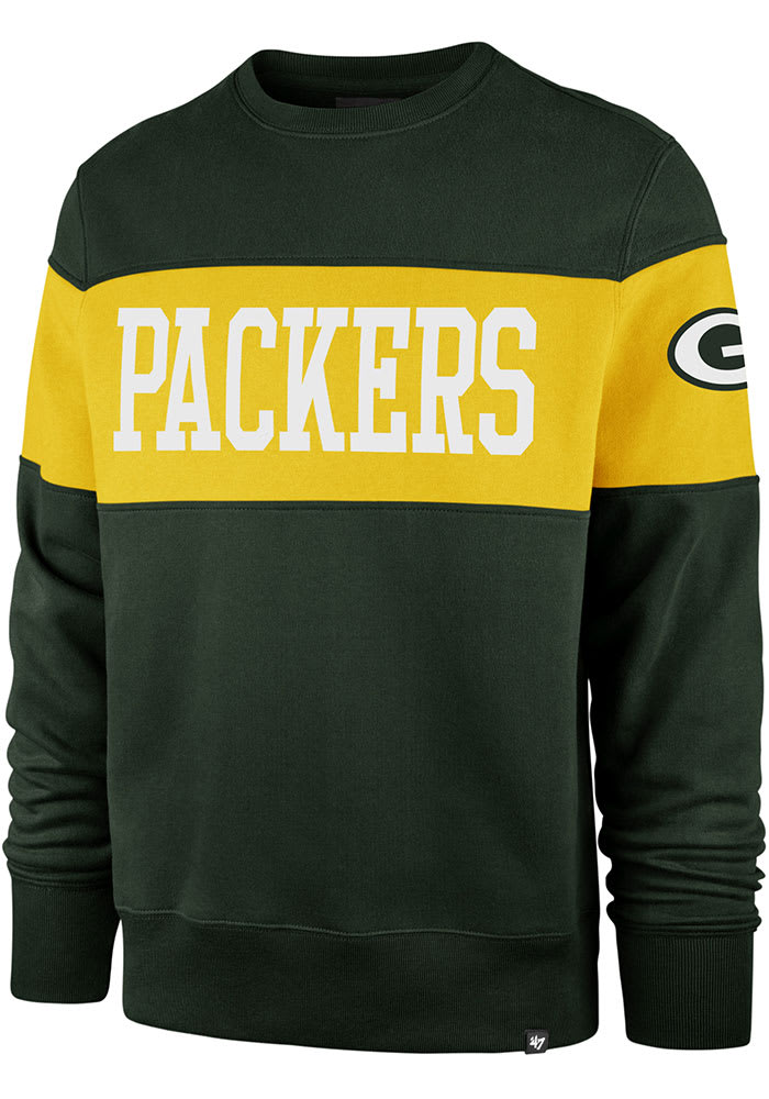 '47 Men's Green Bay Packers Stripe Headline Black Hoodie