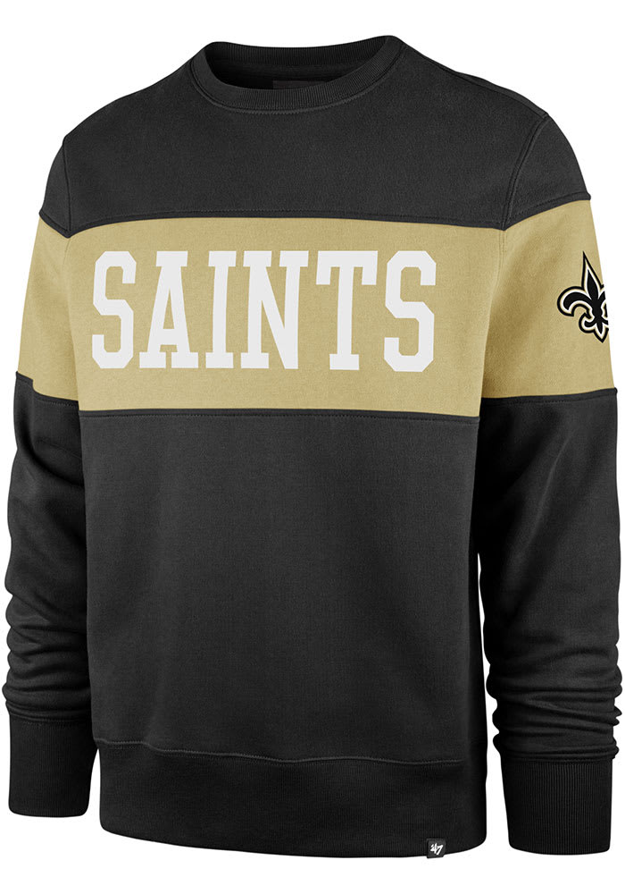 47 New Orleans Saints Mens Black Interstate Long Sleeve Fashion Sweatshirt