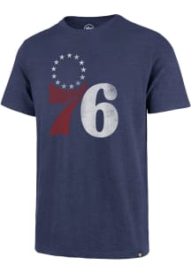 47 Philadelphia 76ers Blue Logo Grit Scrum Short Sleeve Fashion T Shirt