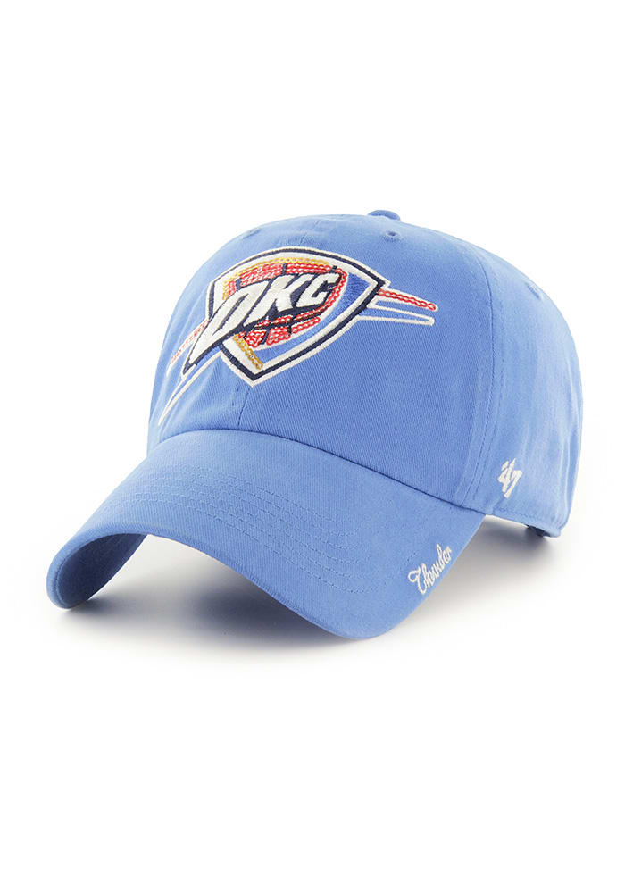 47 Oklahoma City Thunder Blue Sparkle Clean Up Womens Adjustable Hat