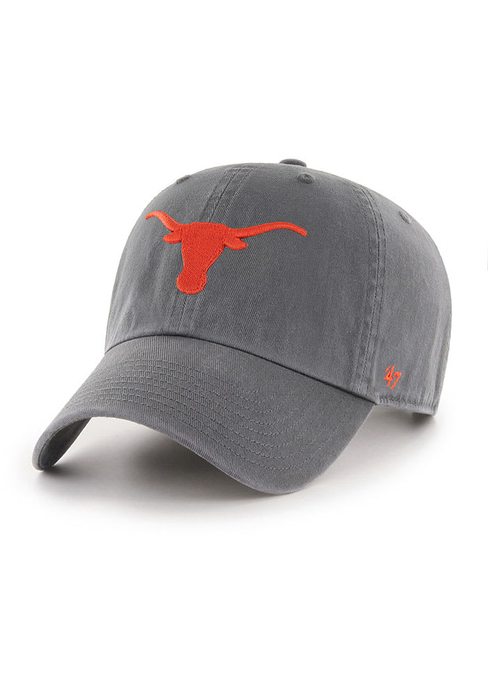 47 Texas Longhorns Clean Up Adjustable Hat - Charcoal
