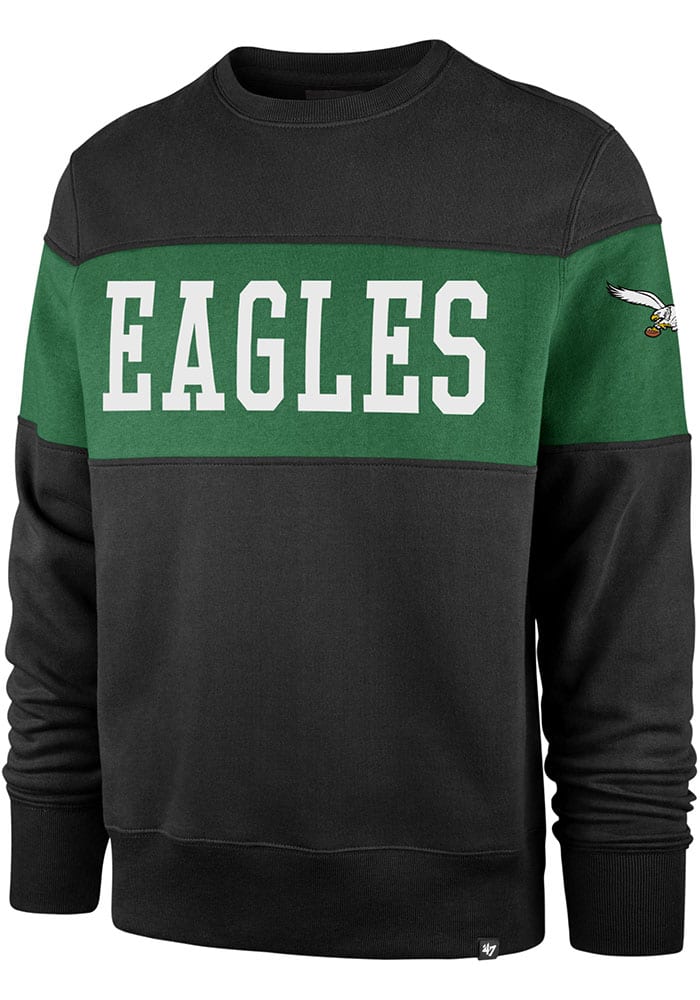 47 Philadelphia Eagles Interstate Crew Long Sleeve Fashion Sweatshirt -  Kelly Green