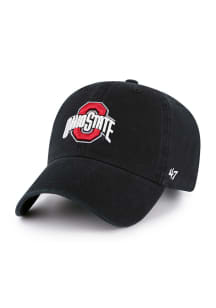 47 Black Ohio State Buckeyes Strap Clean Up Adjustable Hat