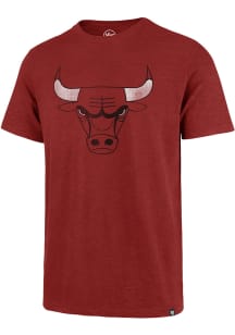 47 Chicago Bulls Red Primary Logo Scrum Short Sleeve Fashion T Shirt