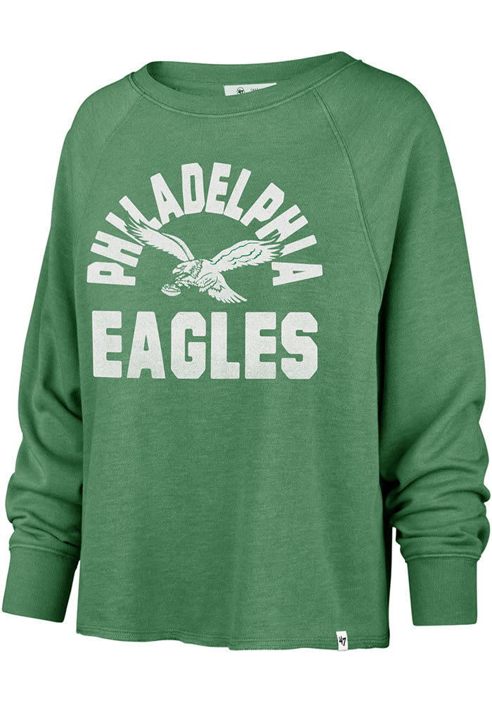 47 Philadelphia Eagles Womens Kelly Green Emerson Crew Sweatshirt
