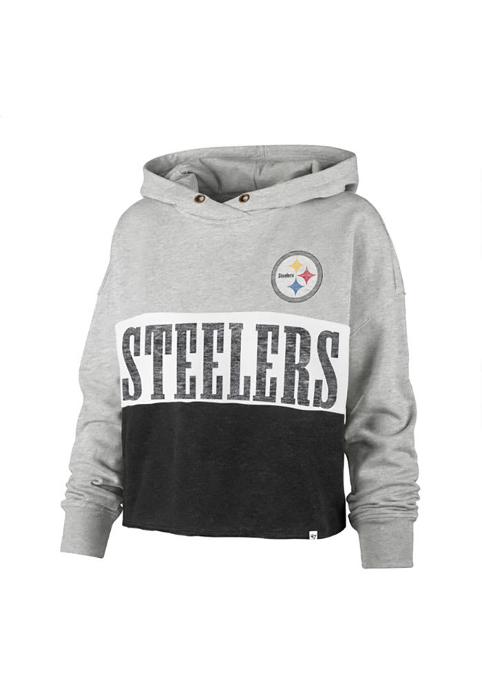 47 Pittsburgh Steelers Womens Black Lizzy Hooded Sweatshirt