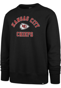 47 Kansas City Chiefs Mens Black Varsity Arch Long Sleeve Crew Sweatshirt