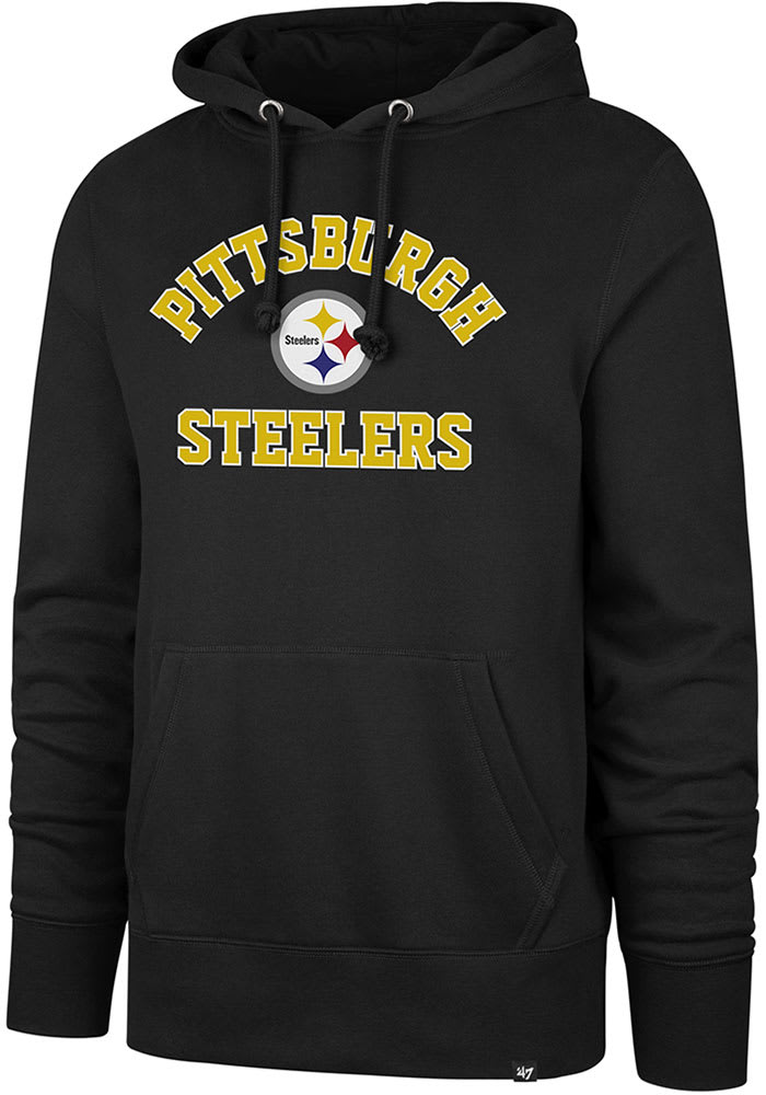 47 Pittsburgh Steelers Mens Grey Arch Outline Headline Long Sleeve Crew  Sweatshirt