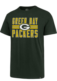 47 Green Bay Packers Green Block Stripe Super Rival Short Sleeve T Shirt