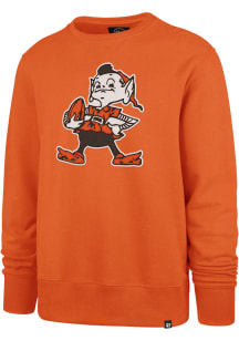 47 Cleveland Browns Mens Orange Logo Gamebreak Long Sleeve Fashion Sweatshirt