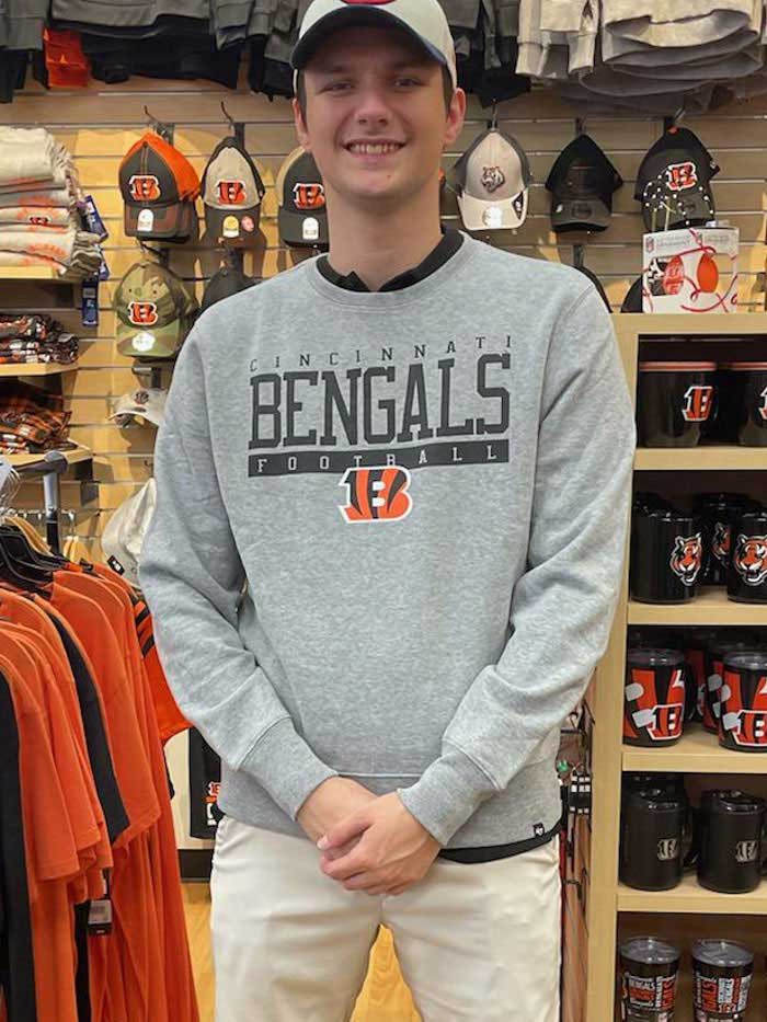 47 Cincinnati Bengals Varsity Block Headline Sweatshirt - Grey