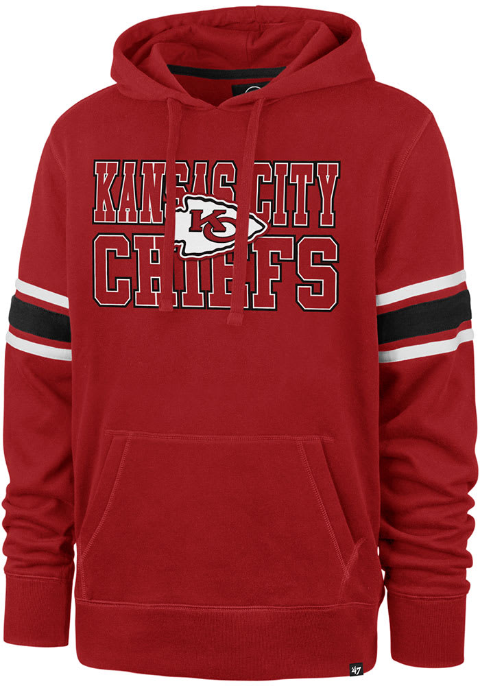 47 Kansas City Chiefs Mens Red Sleeve Stripe Hood Fashion Hood