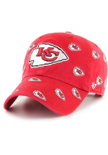 47 Kansas City Chiefs Red Confetti Clean Up Womens Adjustable Hat