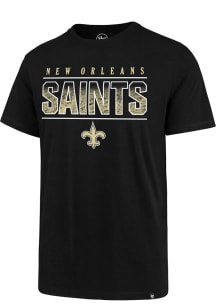 47 New Orleans Saints Black Fan Up Super Rival Short Sleeve T Shirt