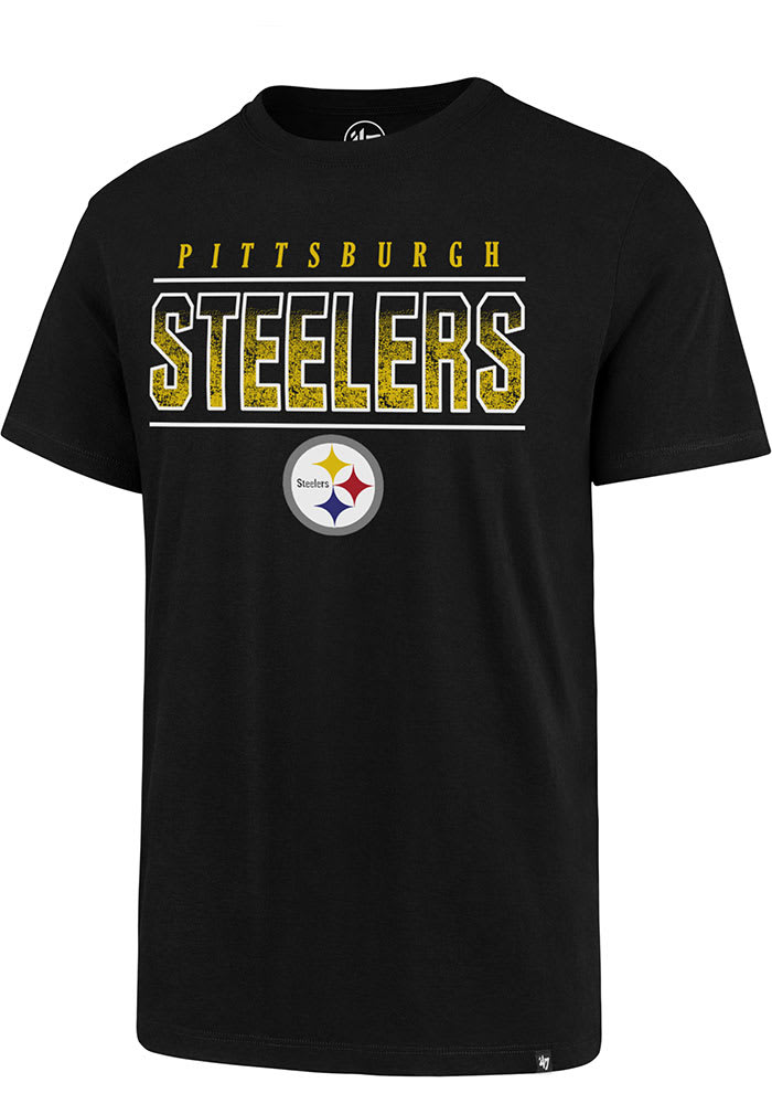 47 Pittsburgh Steelers Black Fan Up Super Rival Short Sleeve T Shirt