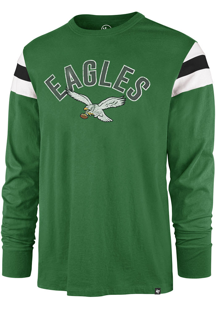 Men's '47 Black Philadelphia Eagles Field Franklin Hooded Long Sleeve T- Shirt