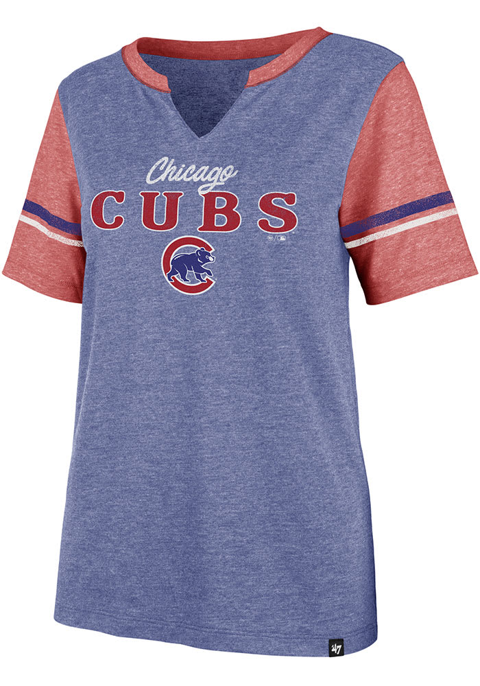 47 Chicago Cubs Womens Blue Match Short Sleeve T-Shirt