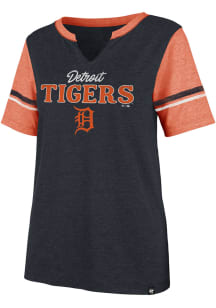 47 Detroit Tigers Womens Navy Blue Match Short Sleeve T-Shirt