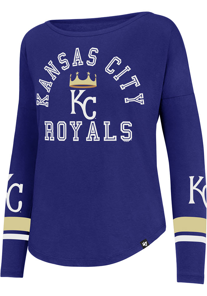 47 Women's Kansas City Royals Blue Celeste Long Sleeve T-Shirt