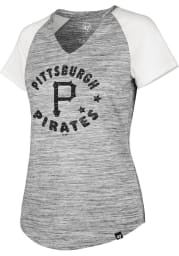 47 Pittsburgh Pirates Womens Black Haze Short Sleeve T-Shirt