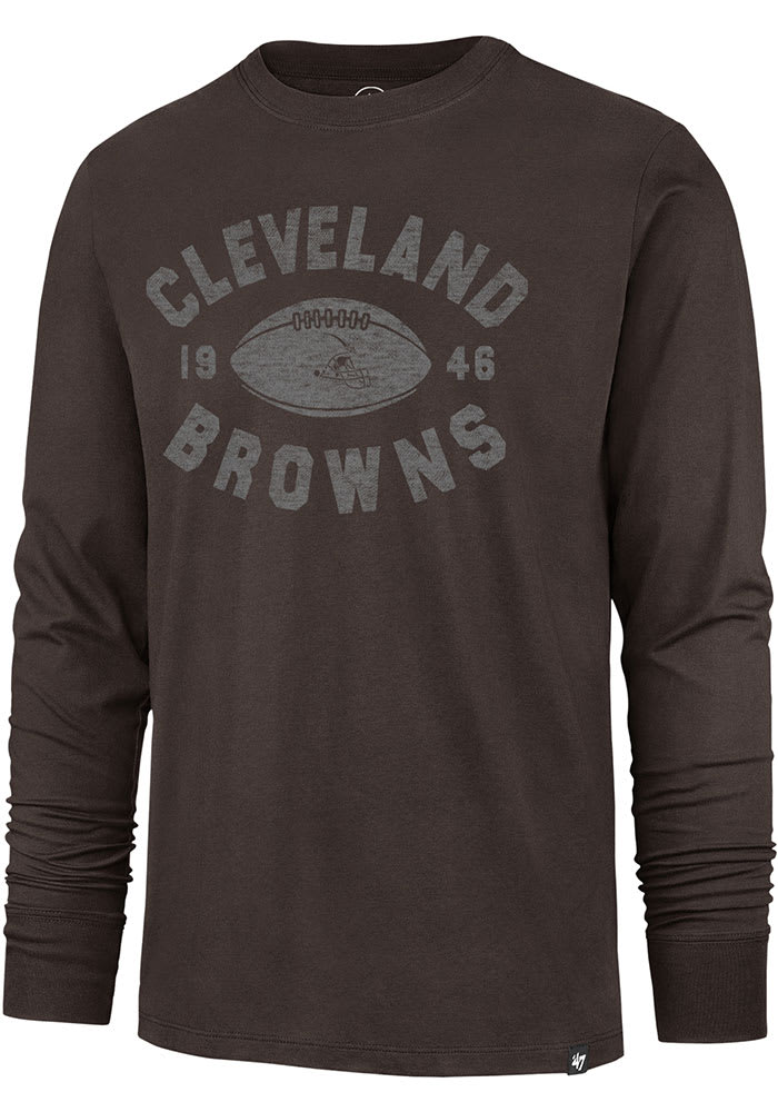 47 Cleveland Browns Brown Overcast Franklin Long Sleeve Fashion T Shirt