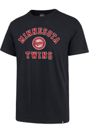 47 Minnesota Twins Navy Blue Varsity Arch Super Rival Short Sleeve T Shirt
