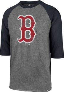 47 Boston Red Sox Grey Club Raglan Long Sleeve Fashion T Shirt